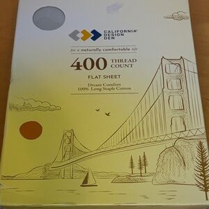 California Design Den 400 Thread Count‎ Flat Sheet full/queen